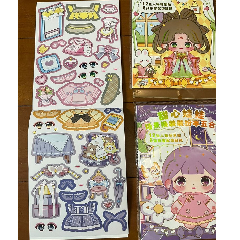 (23 x17cm 18br) Buku Stiker Make Up Jumbo DIY Buku Stiker Wajah JUMBO Stiker Bongkar Pasang Berdanda