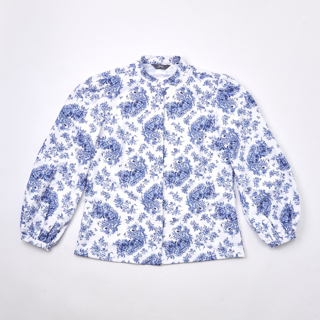 Max Fashions Atasan Wanita Blouse Mandarin Collar With Loop Button