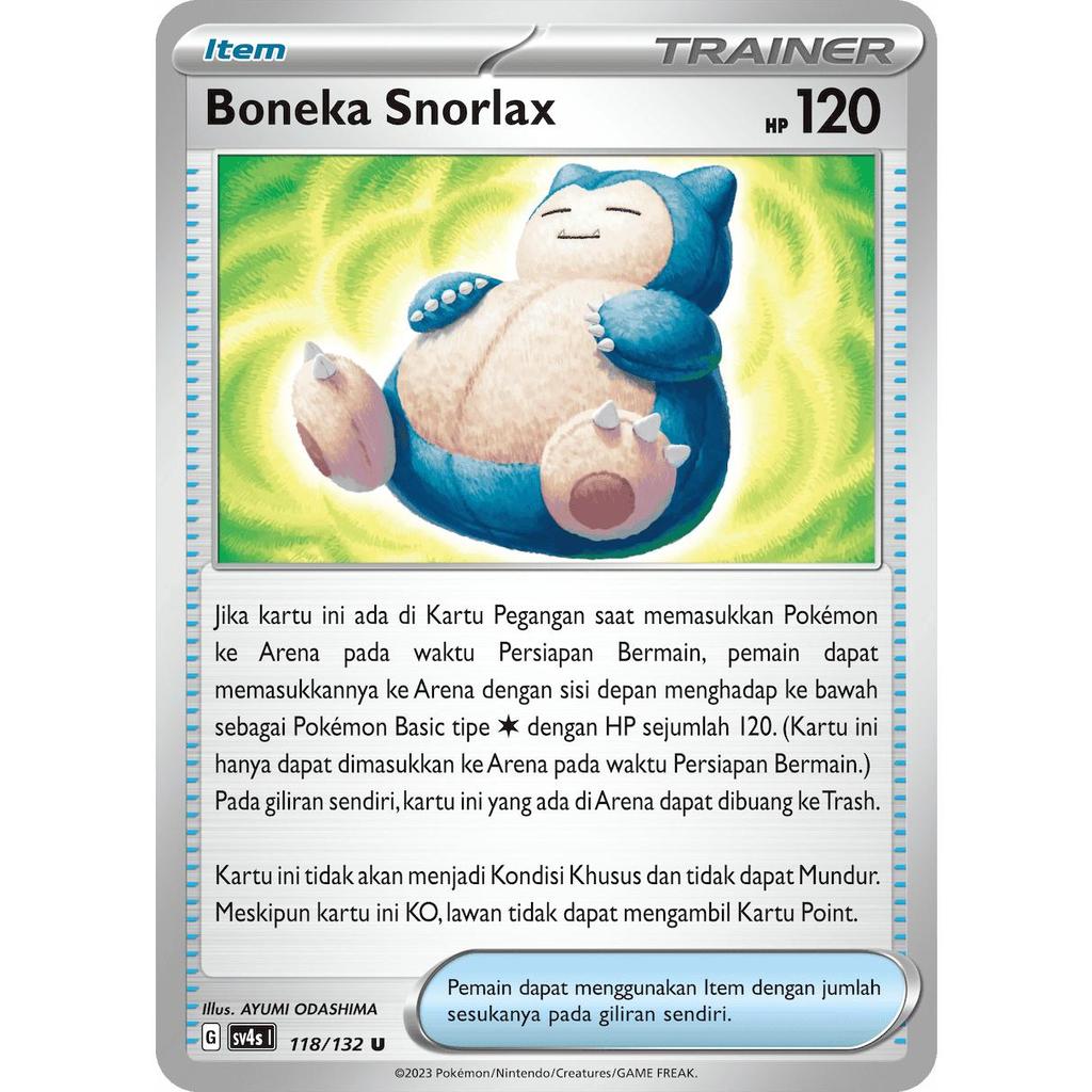 TCG Boneka Snorlax 188/132 SV4s Trainer Item Supporter KARTU CARD POKEMON INDONESIA