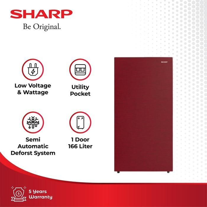 Sharp SJX185MSR klukas / lemari es 1 pintu shine Series tinggi 113 cm SJ-X185M-SR garansi resmi