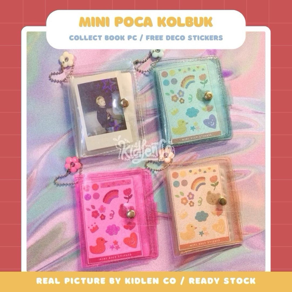 TERLARIS [kidlenco] mini binder kolbuk - collbook pc dompet jelly transparan glitter - case pastel c