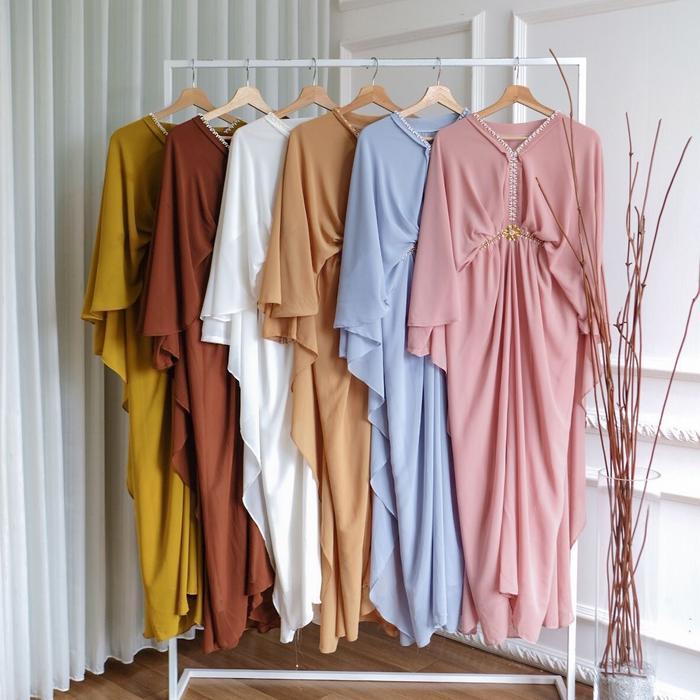 KAFTAN PAYET Muslim Wanita - Cream