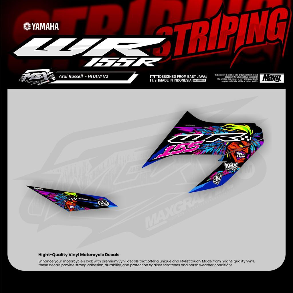 Striping WR 155R Motif Arai Russell Stiker Supermoto Herex Laminasi Glossy Mengkilap Motor 13