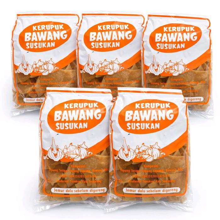 PROMO  1 kg Kerupuk Snack Bawang Mentah Gurih Asli - Food Krupuk khas susukan Camilan