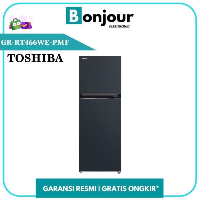 Kulkas 2 Pintu Toshiba GR-RT466WE-PMF Inverter 338 Liter Top Freezer GRRT466WE