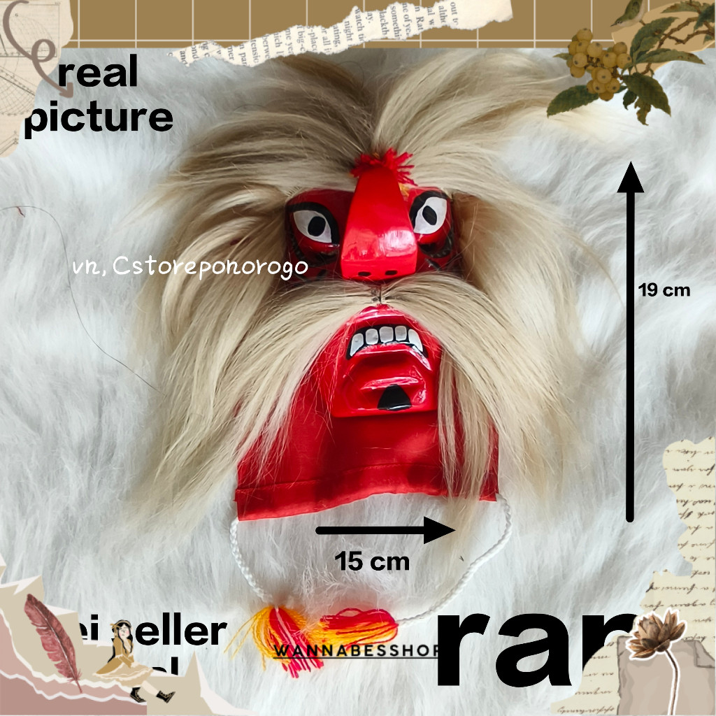 GANONGAN BIASA SINTETIS / topeng ganong / topeng bujang ganong / gedruk / jaranan / barongan / baron