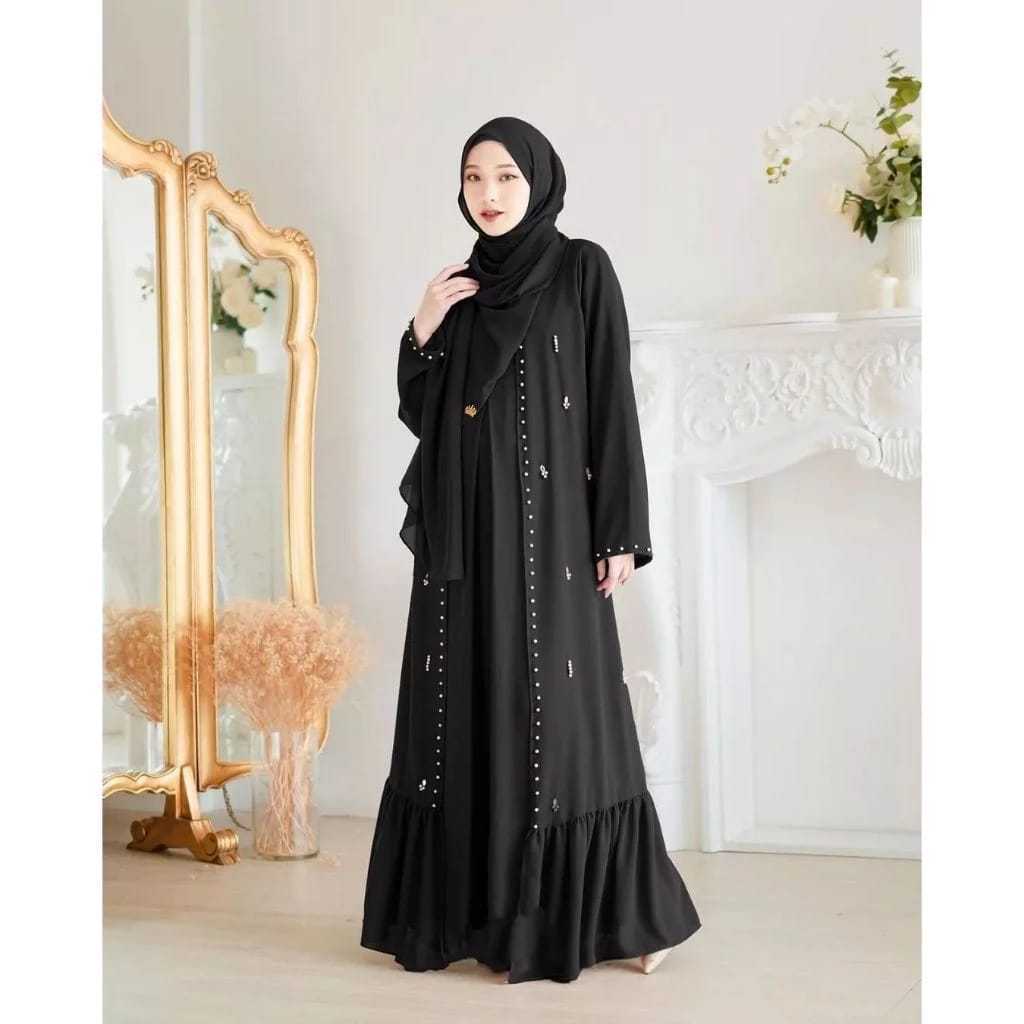 ABAYA SYAHIRA SET OUTER MEWAH ELEGAN ABAYA TURKEY HITAM ABAYA MALAY OUTER BISA DILEPAS ABAYA REMAJA 