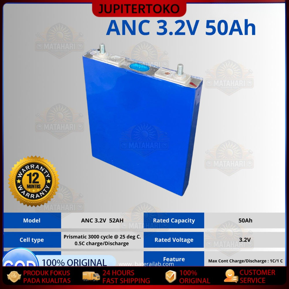 CALB UPS 12V Baterai Lifepo4 3.7v 12AH/25AH/50AH Baru Elektrik Baterai Lithium LIFEPO4 3.2V 50Ah DIS