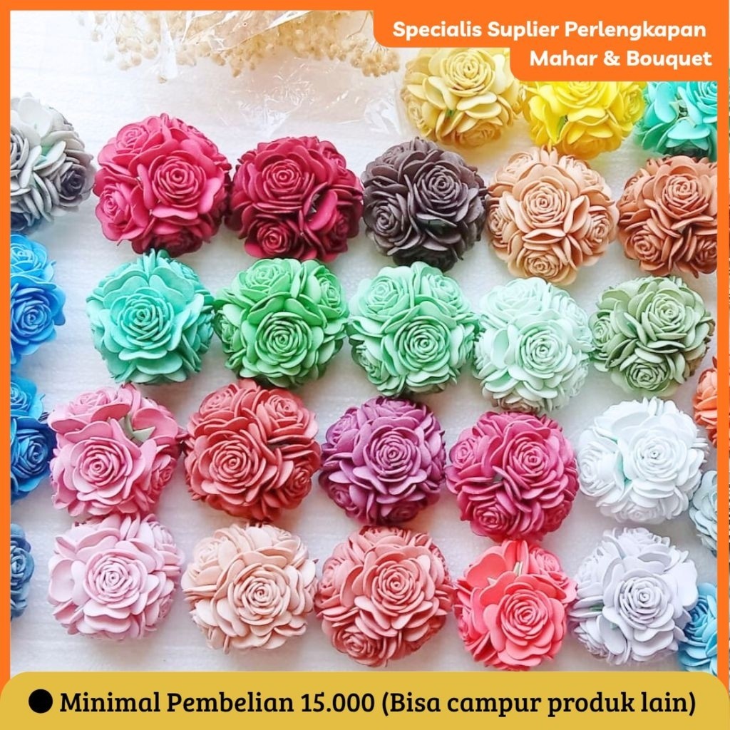 J.KEMBANG BUNGA SPONS MAWAR BARU / BUNGA MAWAR / BUNGA SPONS / BAHAN MAHAR