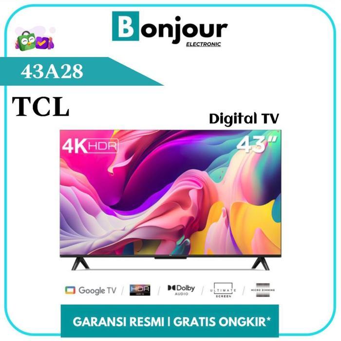 Google TV TCL 43A28 43" Inch Android Google TV 43 Inch 4K TV 43A28 TCL