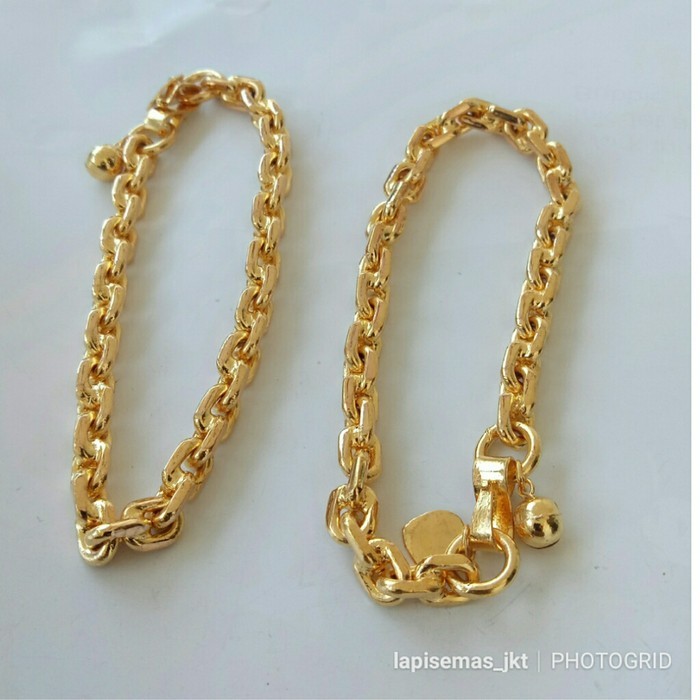 Gelang Rantai Nori Lapis Emas 24k