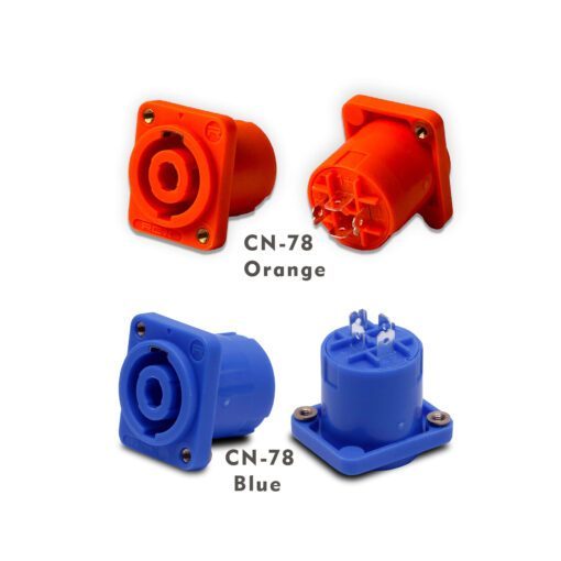 Soket Spikon RCX CN-78 Original - Socket Speakon Panel Speaker Biru Orange Mur Tanam