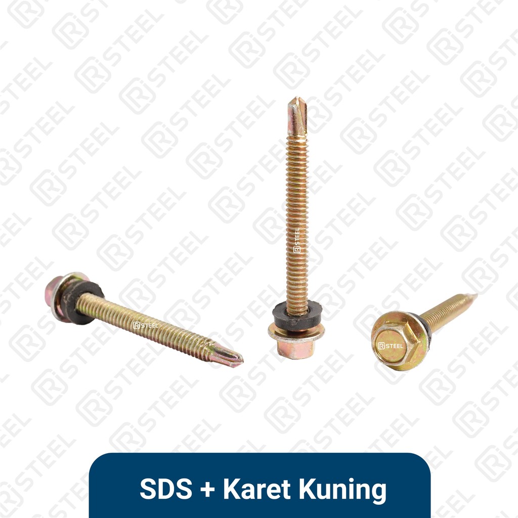 RJ Steel SDS + Karet/ Skrup Roofing/ Baut Atap Baja Ringan