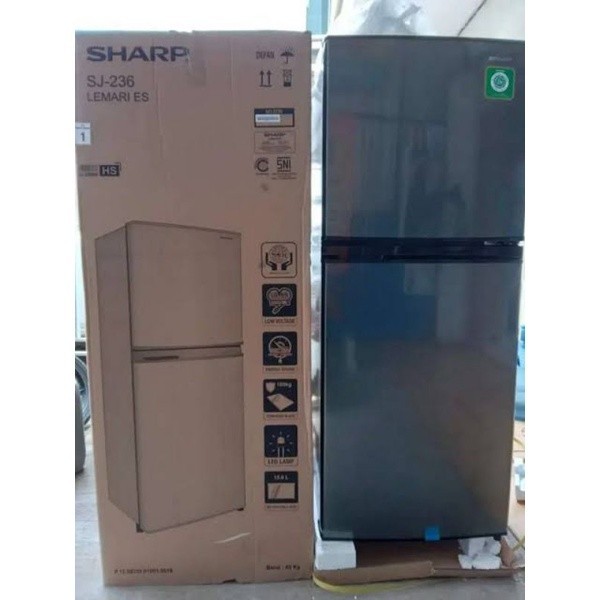 SHARP SJ-236MN HS KULKAS 2 PINTU SJ236MN SJ236 SILVER