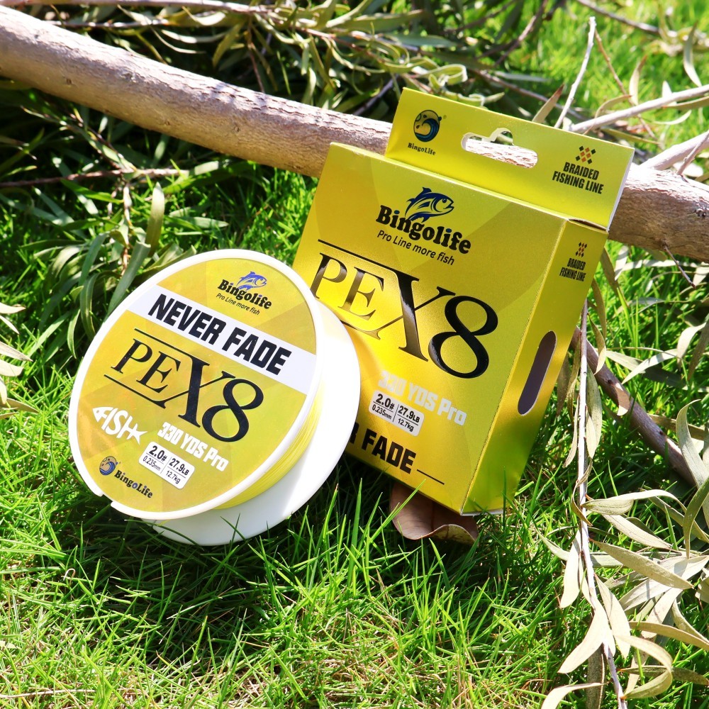 Bingolife Senar Pancing PE X8 Kuning 300m Anti Luntur Lembut Kuat untuk Casting Jauh