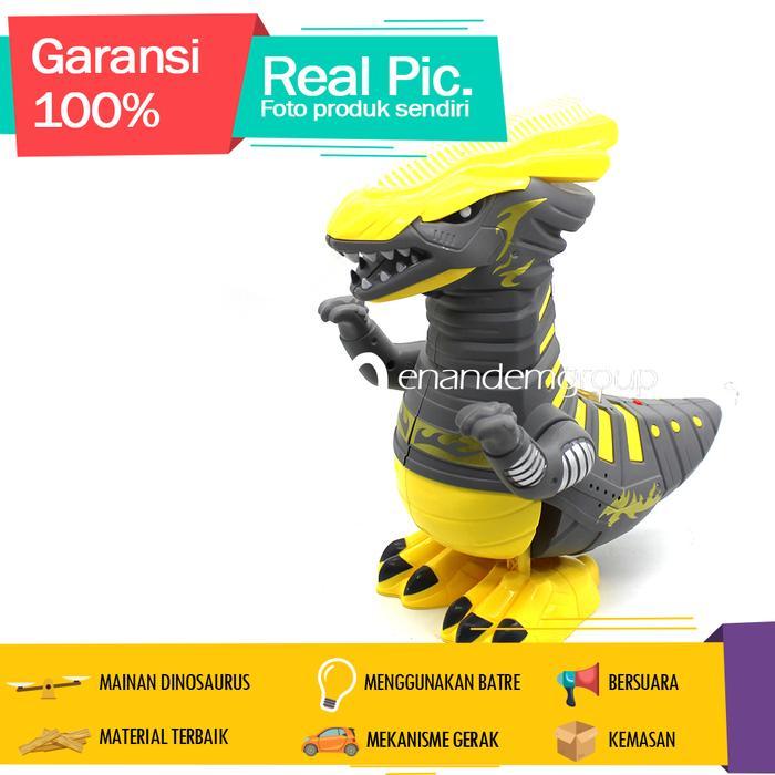Mainan Anak Laki Laki Robot Dinosaurus Dance Bergerak Bersuara LED - Kuning by Allshopibamz