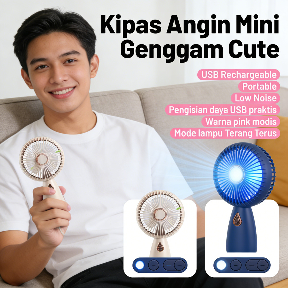 Genggam Kipas Mini Portable Angin Cute / Kipas Mini Angin / Angin Portable Genggam