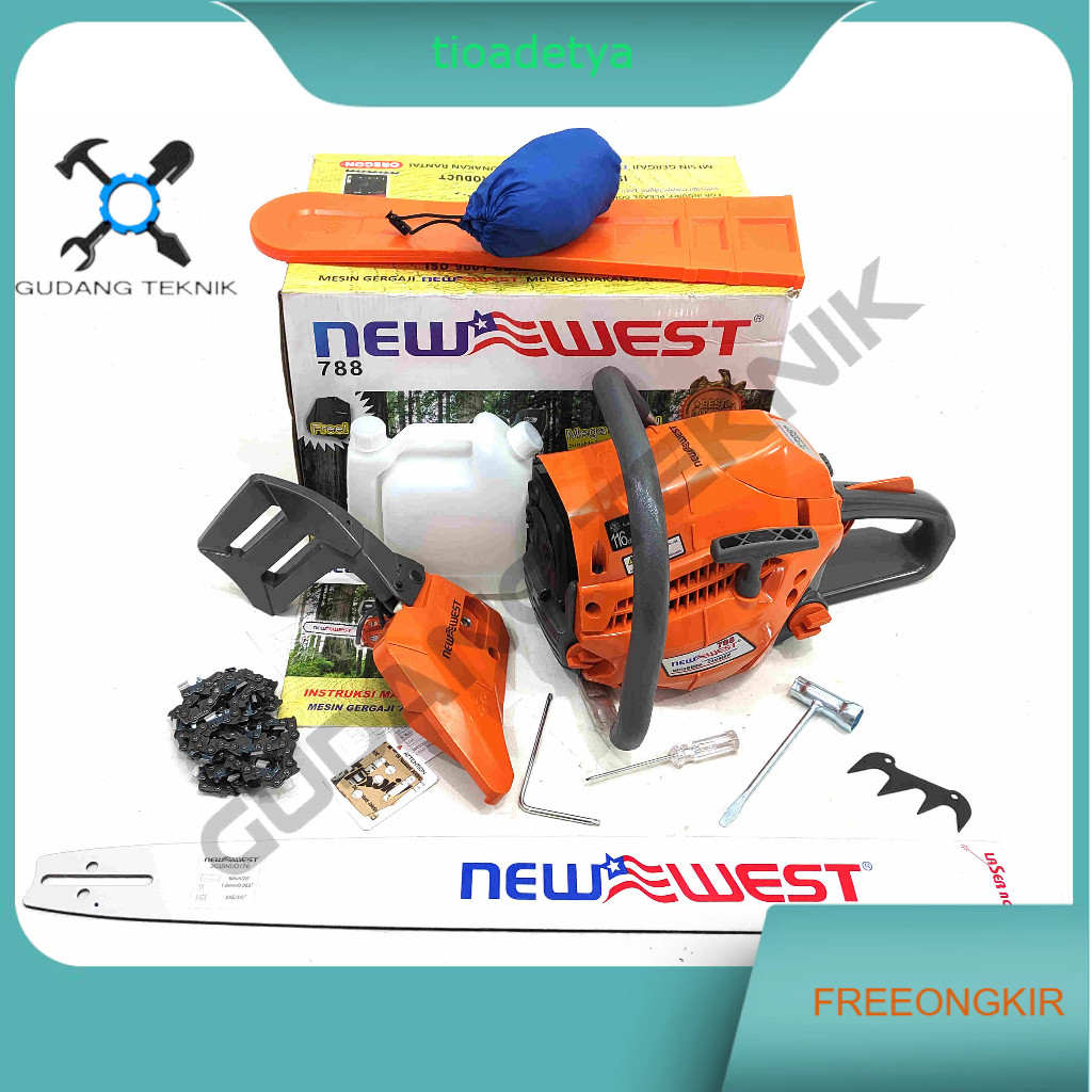 Mesin Chainsaw 26" Laser 788 NEW WEST / Mesin Gergaji Potong Belah Kayu 26 Inch 788 NEWWEST NEW WEST