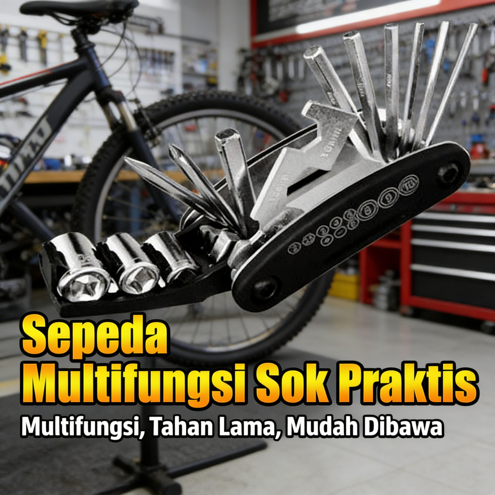 Kunci 8 9 10 ring L 16in1 Obeng Kunci Shock Lipat mini Set Sepeda motor Tools