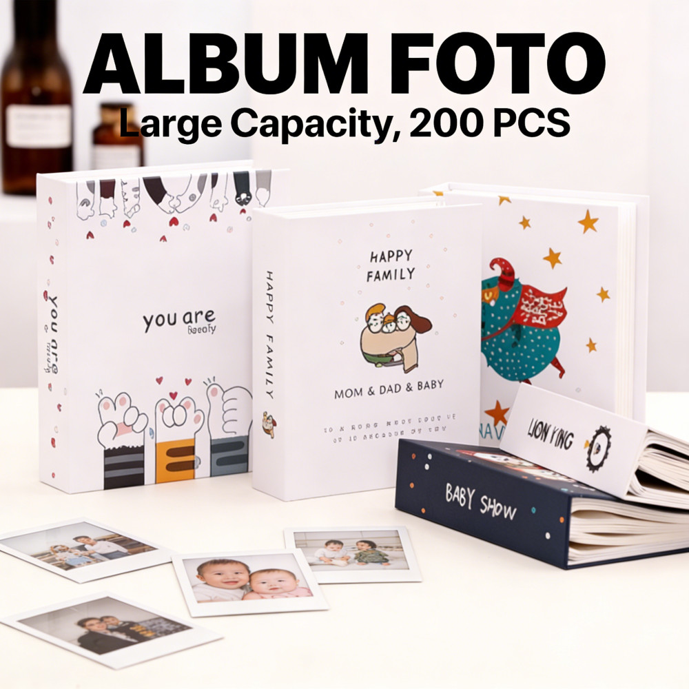 Buku FOTO ALBUM 3 inci BESAR Murah ISI 200 PCS Laminating Collection ALBUM FOTO Album Foto Polaroid