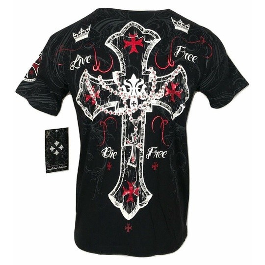 Ju XTREME COUTURE Oleh Afliction Pria T-Shirt GLORIOUS Tato Pengendara Sepeda Motor MMA GYM S-5X