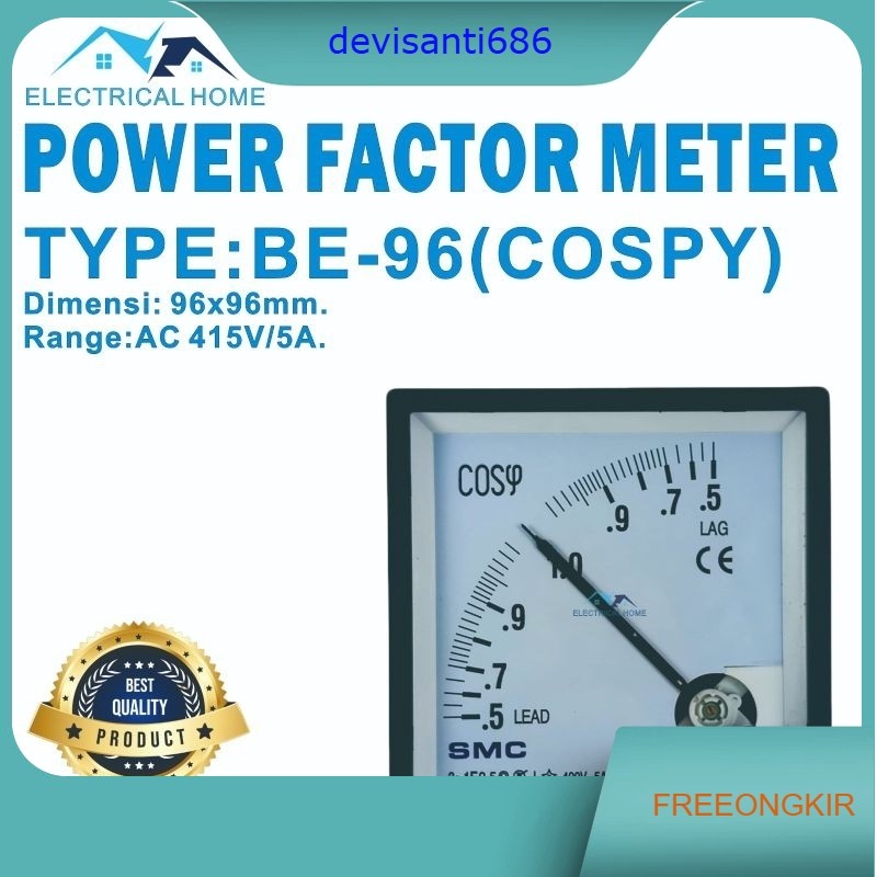 Panel Meter / POWER FACTOR METER/COSPY METER BE-96 COSPY AC 400V