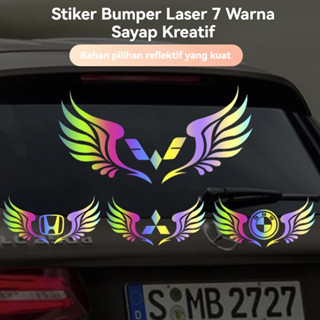 Stiker Mobil Car 3D Laser Sayap Reflektor Stiker Rainbow Stiker Mobil