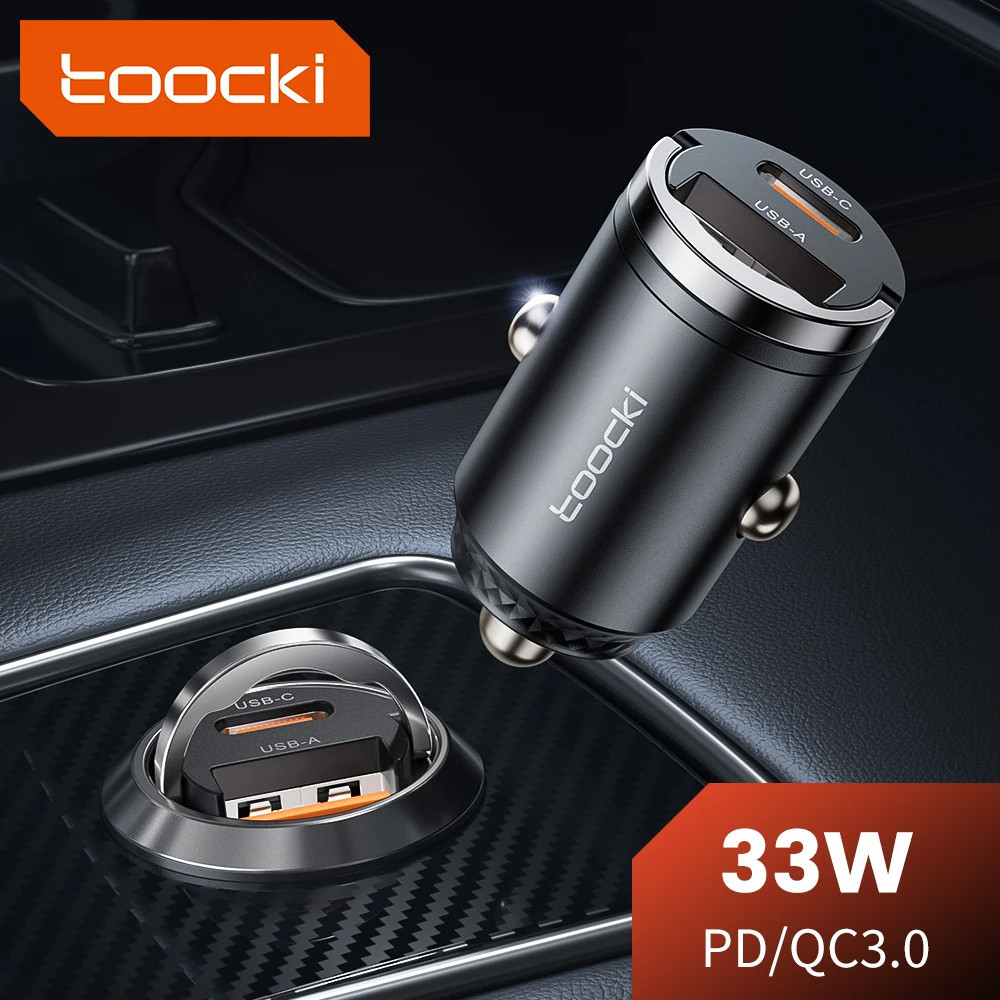 FIX  - Toocki Car Charger Mobil Fast Charging PD QC 3.0 USB Type C Port 33W - TQ-CC34A