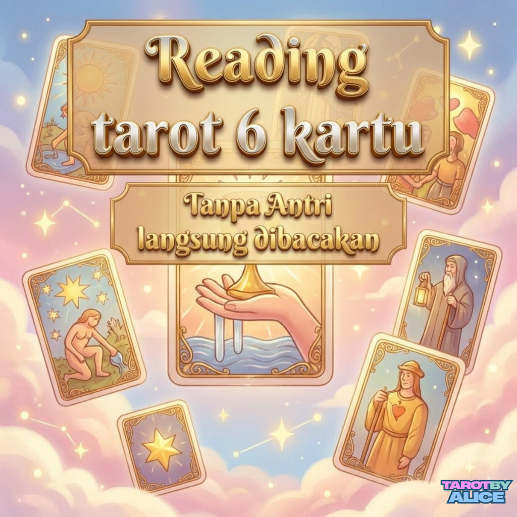 Bacaan Tarot 6 Kartu – Tarot Reading Personal | Paket Tarot VIP | Tanpa Antri, Cepat & Aman