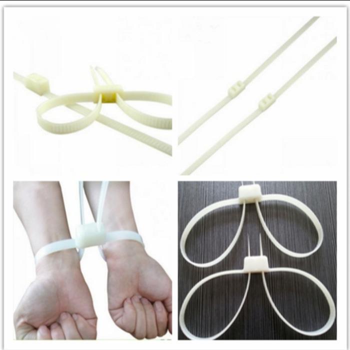 (Time Sport Store) Borgol tangan plastik handcuffs jatah polri / borgol plastik premium