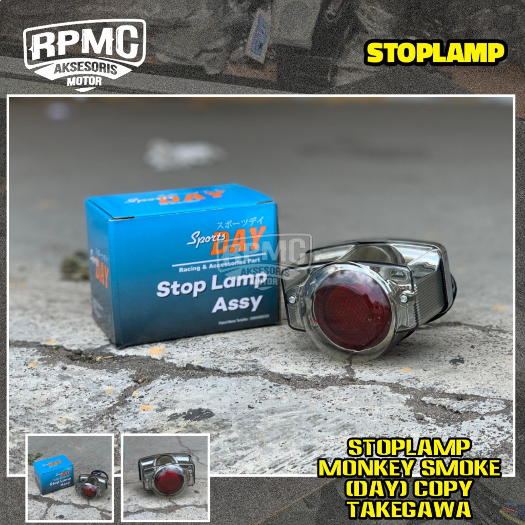 STOPLAMP LAMPU BELAKANG DAY TAKEGAWA MODEL MONKEY IMPORT SET LAMPU LED COVER CNC STOP BELAKANG CB ST
