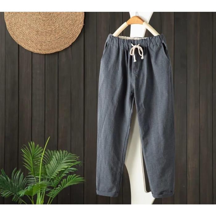 saleCELANA WANITA Linen Pants CELANA KEKINIAN BAGGY PANTS CELANA WANITA LINEN Panjang Material Linen