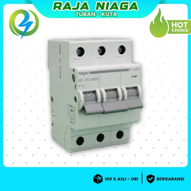 MCB 3 PHASE 25 AMPERE MERK HAGER MINIATURE CIRCUIT BREAKER