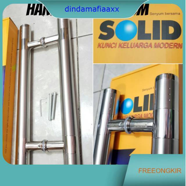 Handle pintu stainless baut tembus SOLID 45cm PROMO