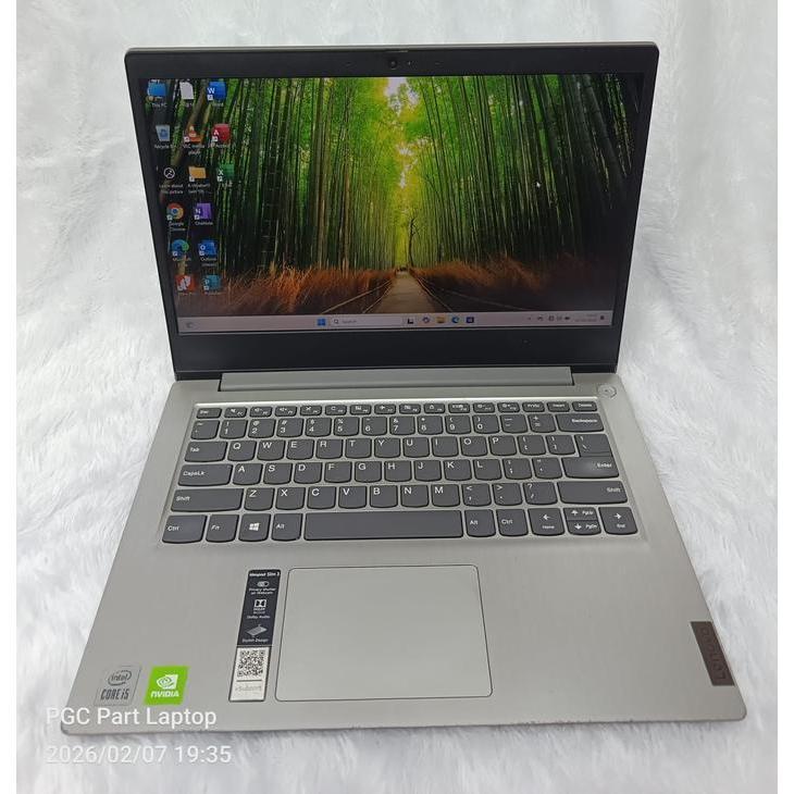 LAPTOP LENOVO IDEAPAD SLIM 3 CORE I5 GEN 10 NVIDIA M330 RAM 8 GB SSD 512 GB SILVER SIAP PAKAI