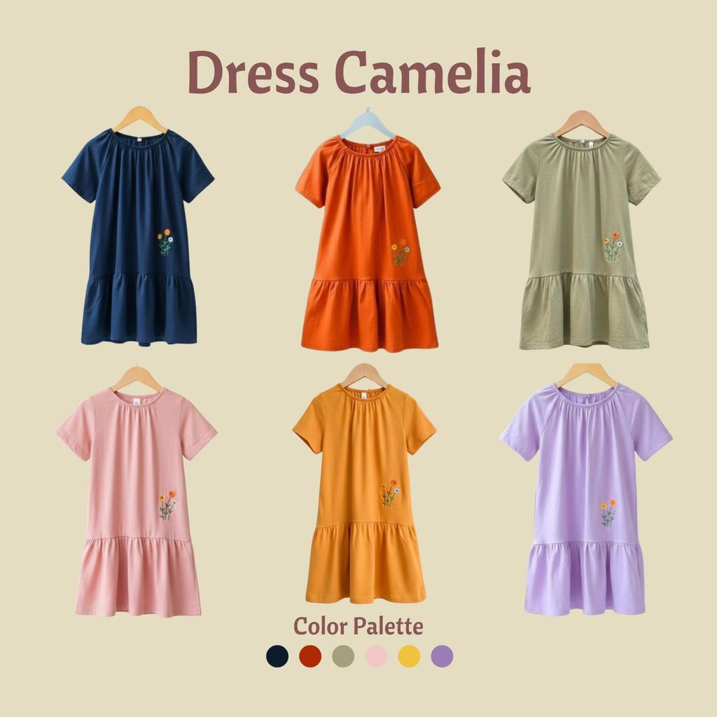 Lucuna Camelia - Dress Anak Perempuan Size 1-5 Tahun Baju Anak Perempuan
