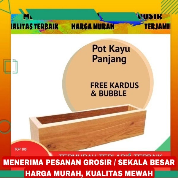 Pot Kayu Persegi panjang