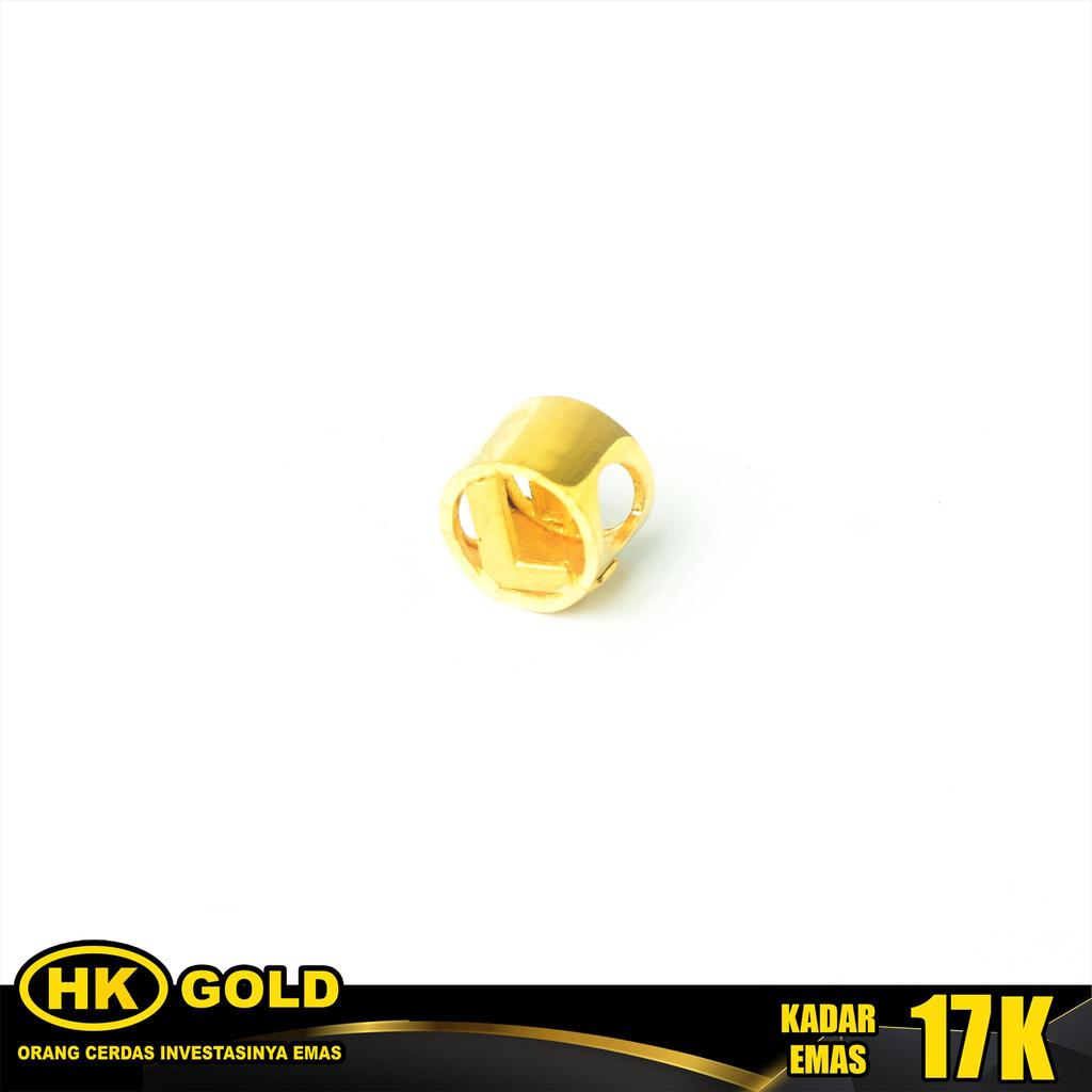 Liontin Emas 17K Huruf L HK GOLD