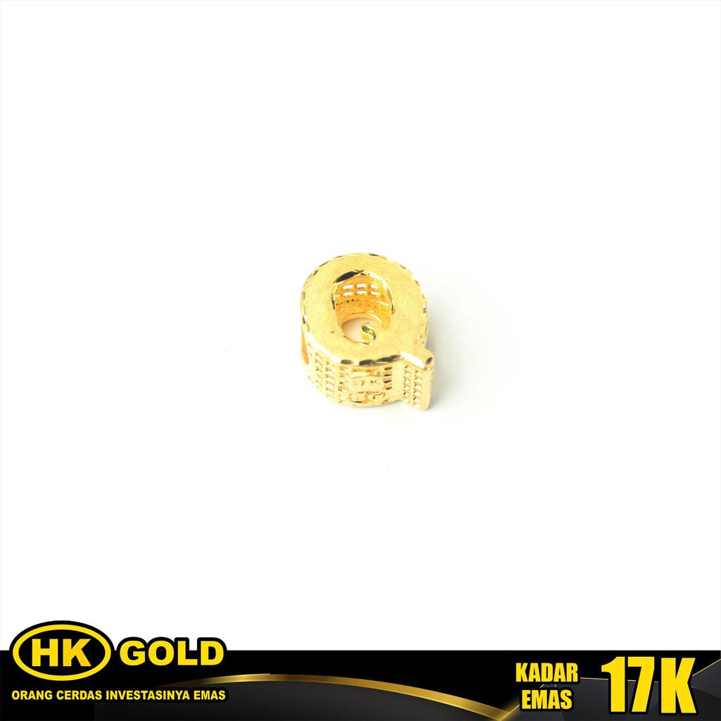 Liontin Emas 17K Pendant Huruf Q HK GOLD