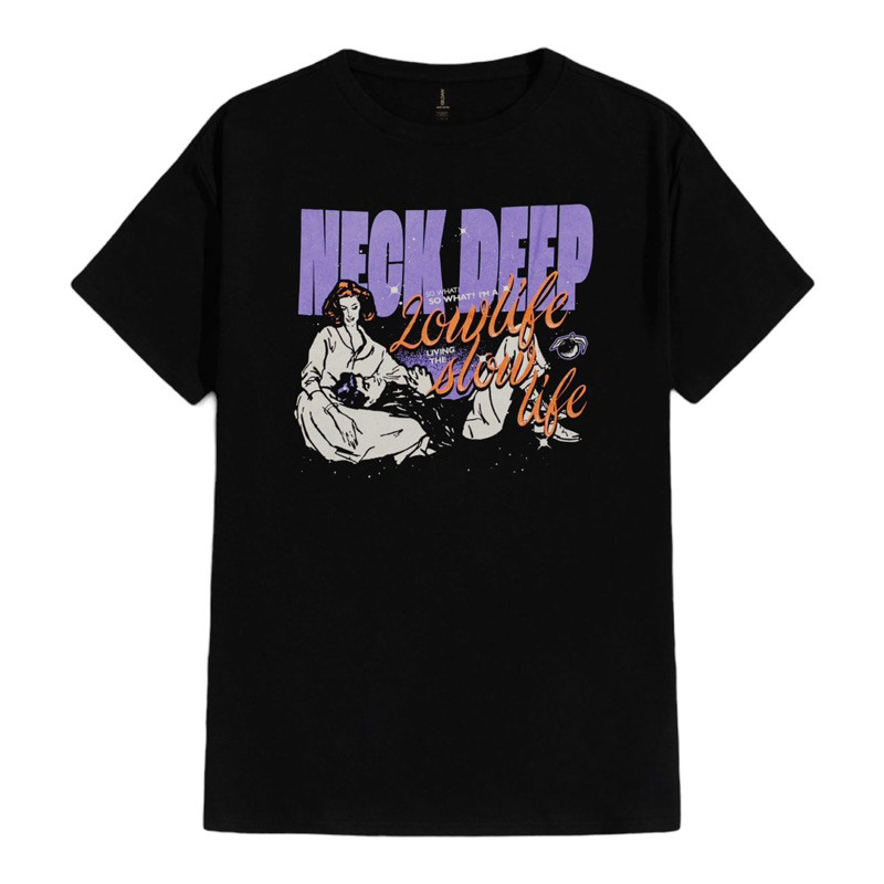 (COD) T-SHIRT / KAOS BAND OFFICIAL NECK DEEP - LOWLIFE COUPLE