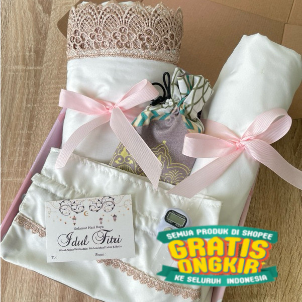 SYALUNA - Hampers Mukena Dewasa Kado Mukenah Mewah 2 in 1 Gift Box/ moment