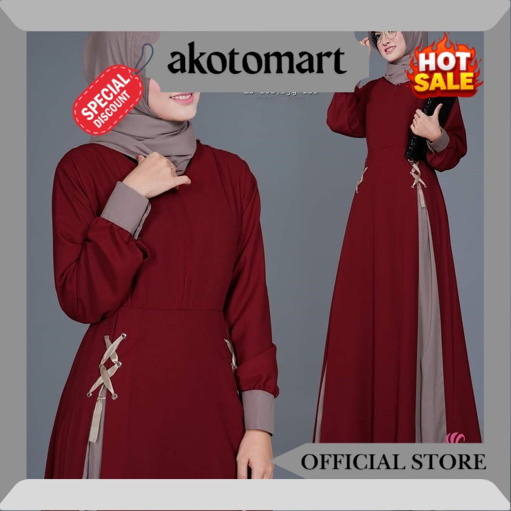 Baju Muslim Pakaian Gamis Syari Hijabers Murah Wanita Terbaru Hanumi Dress Polos RV