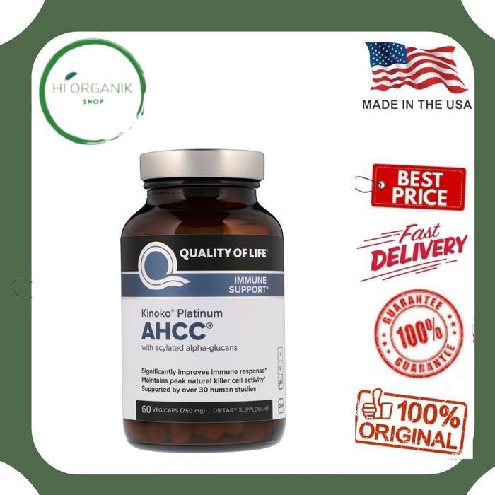 Quality of Life Labs, Kinoko Platinum AHCC, 750 mg, 60 Vegicaps