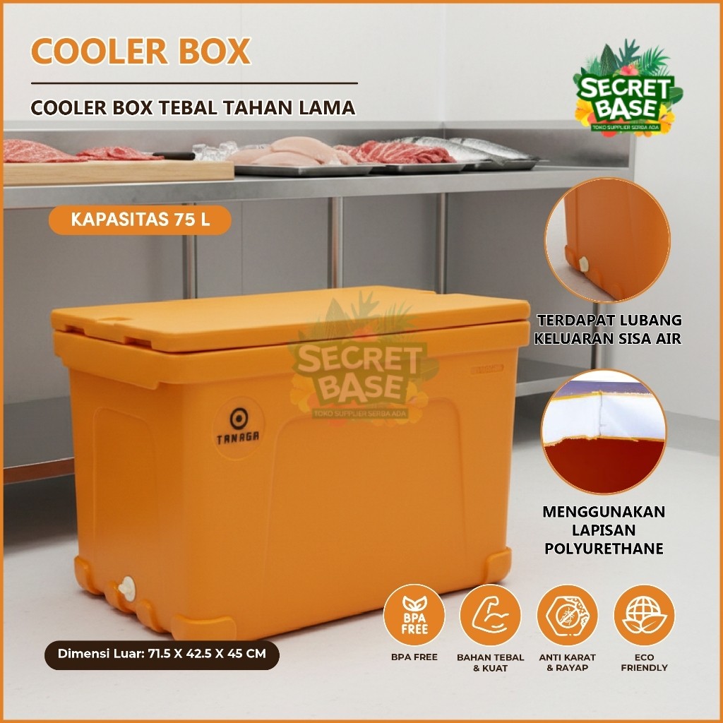COOLER BOX 75L - Container Box / Termos Es Kotak / Ice Box / Tempat Es Batu / Daging / Ikan