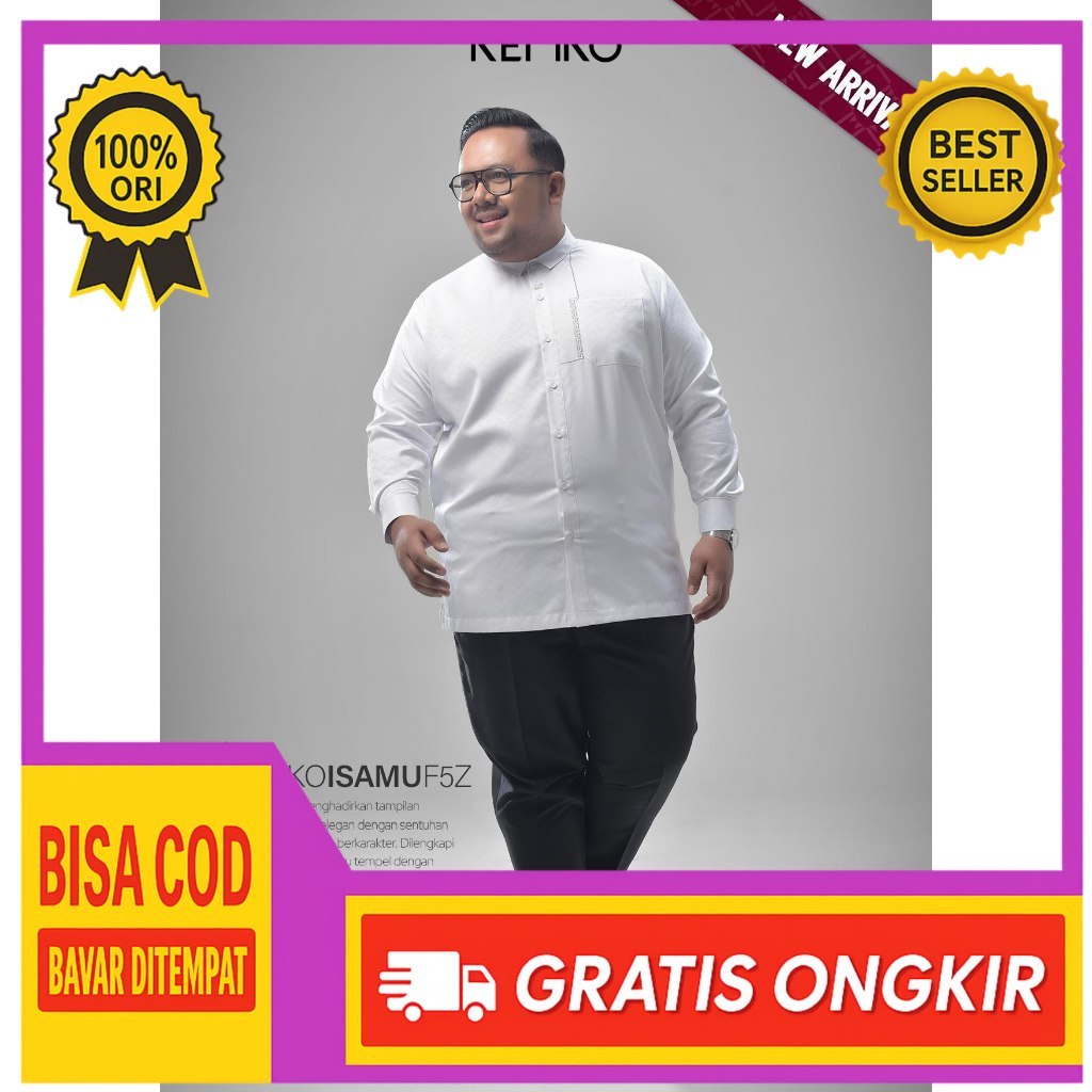 Rabbani ori - Kemko Isamu | Kemeja Koko Jumbo Isamu |Kemko Lengan Panjang | Kemeja Lengan Panjang | 