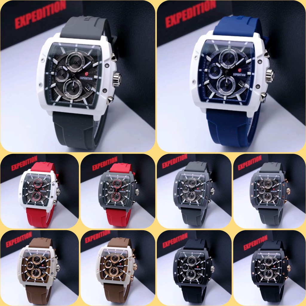PROMO JAM TANGAN PRIA EXPEDITION 6868 MC / AC 6868 / 6868 ORIGINAL CHRONOGRAPH STRAP RUBBER GARANSI 