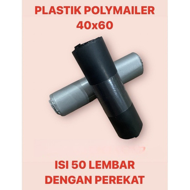 Hana Polymailer ( Isi 100 Pcs ) Uk 40×60 Hitam Super Hemat Kantong Plastik Packing / Packaging Baju 