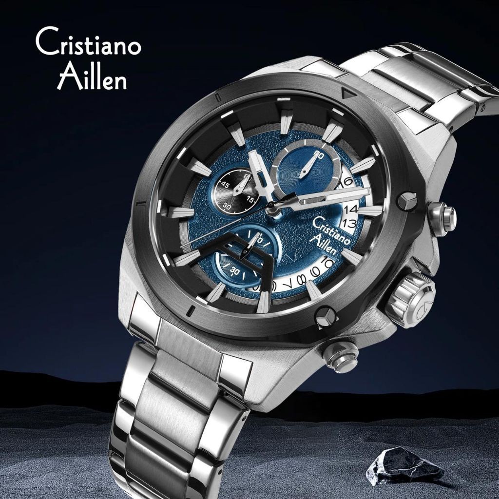 BUY 1 GET 1Diskon 80%JAM TANGAN PRIA WANITA CRISTIANO AILLEN 8896 ORIGINAL CHRONO AKTIF SEMUA