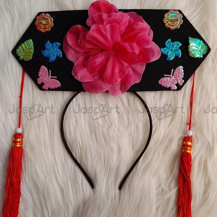 Bando Imlek / Bando Putri Huanzhu / Bando Bunga Anak dan Dewasa - bando fusia