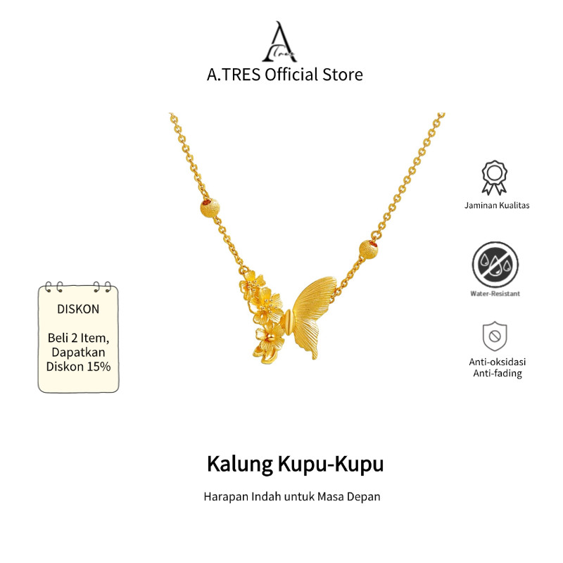 Kalung Emas Wanita Kalung Titanium Kupu Kupu Kalung Wanita Korea Style Kalung Cherry Kalung Kupu Kal